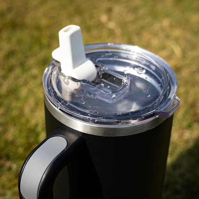 For Travel & Gym – Never Drink from a Moldy Lid Again: 40oz Hygienic Tumbler, 100% Leakproof Lid & Removable Foldable Spout. Reinforced Base, Fits Cup Holders - Cream