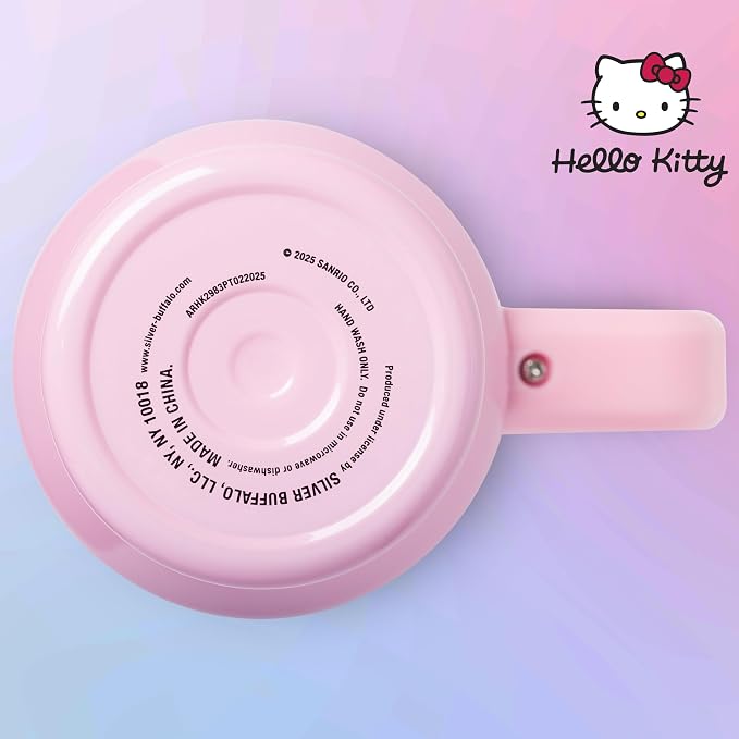 Silver Buffalo Sanrio Hello Kitty Christmas Holiday Sweater Merry and Bright Double Walled Stainless Steel Tumbler with Handle, Straw, and Straw Cap, Fits in Standard Cup Holder, 40 Ounces