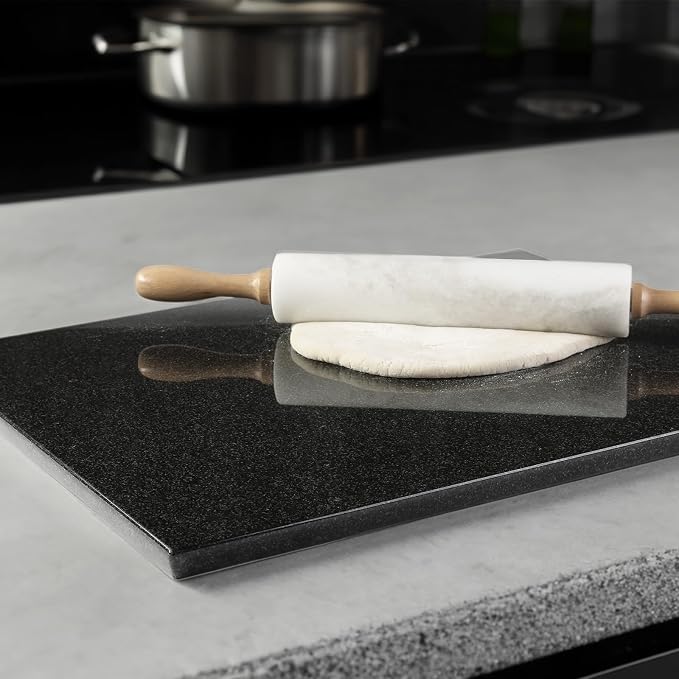 Koville African Natural Granite Cutting Board for Kitchen, 16x20inch Extra Large Hand Crafted Stone Slab for Cheese, Charcuterie, Pastry Board - Wedding Gift, House Warming Gift