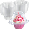 Individual Cupcake Containers (200 Pack) | Clear Plastic Disposable Cupcake Boxes/Holders | Single Cupcake Holder with Dome Lid Bulk | BPA-Free Plastic Cupcake Muffin Container Carrier Boxes to Go