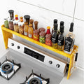 NKM bamboo spice rack,stove top shelf,over the stove shelf for back of stove,kitchen counter shelf for spice organization