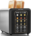 Secura 2 Slice Automatic Toaster Touch Screen Smart Toaster with Digital Timer 6 Bread Type & 6 Browning Levels, Reheat, Deforst, +10s Extended Customizable Memory Settings Great for Home, RV, Office