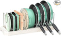 Pots and Pans Organizer for under Cabinet, Pan Pot Organizers inside Cabinet, Expandable Organizer with 10 Adjustable Dividers for Cookie Sheets, Cutting Boards, Pot Lids, Cookware - Frying Pan Rack