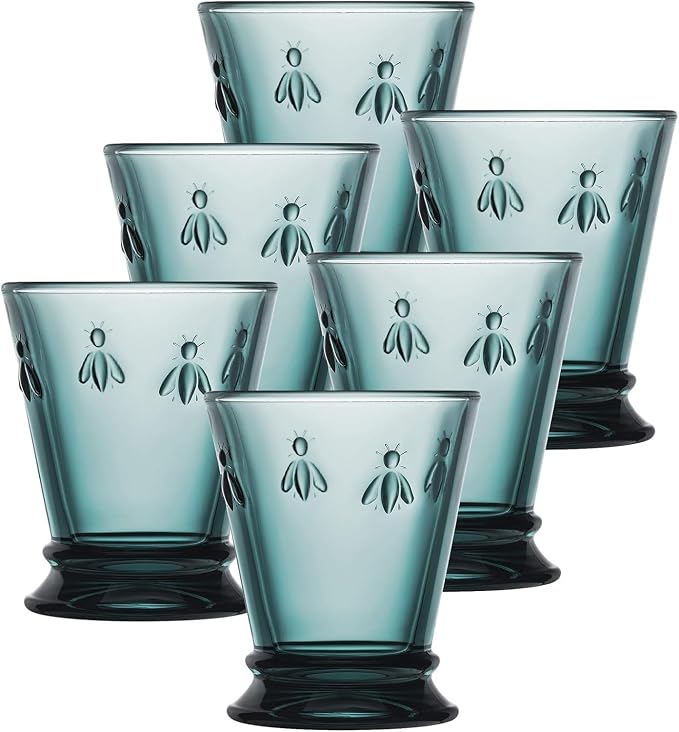 La Rochere Bee Blue Tumbler Set/6 - La Rochere Bee Glassware Sets