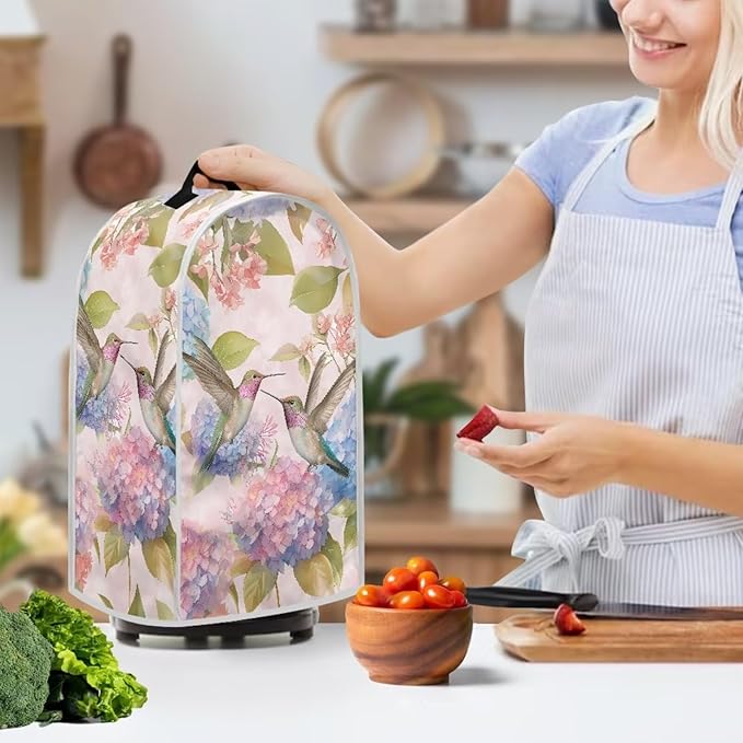 Hummingbird Kitchen Blender Cover Toaster Cover 4 Slice Washable Kitchen Accessories Flower Pattern Small Appliance Protector Dustproof Covers