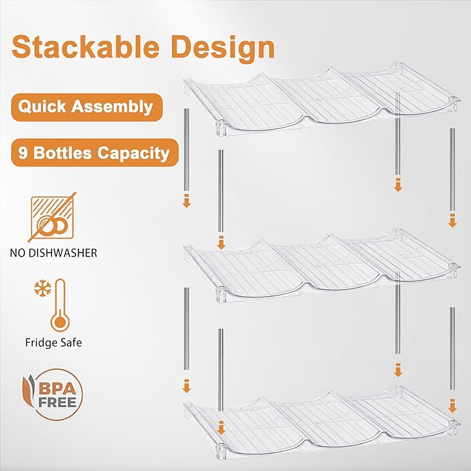 Water Bottle Organizer for Stanley 40 oz Tumbler - Stackable Water Bottle Holder for Cabinet Pantry Kitchen Organizers and Storage for Stanley Cup Holder Accessories, Tumbler Organizer Storage Rack