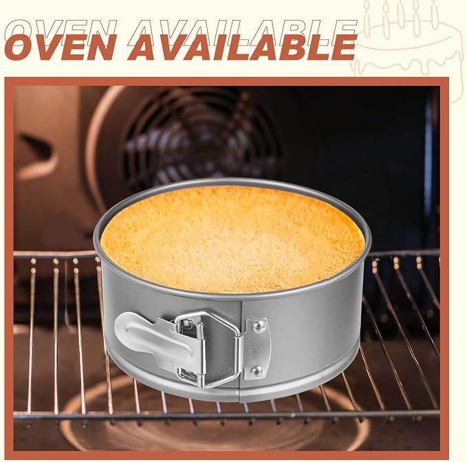 Funnymoom 4 Pcs 4 Inch Non Stick Springform Pan with Removable Bottom Carbon Steel Round Springform Cheesecake Pan with Stainless Steel Spring Buckles for Baking Kitchens Restaurant(Gray)