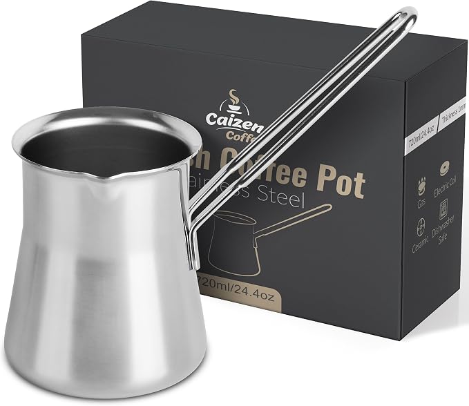 Quality Turkish Coffee Pot - Turkish Coffee Maker, Chai Pot, Arabic Coffee Pot, Briki Greek Coffee Pot, Greek Briki, Cezve, Ibrik (24oz)