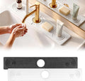 2 Pack Stone Faucet Mat for Kitchen Sink, Absorbing Drying Stone Mat Prevent Moisture, Sink Splash Guard Water,Natural Diatomite Stone Tray for Bathroom Counter 23.6*3.9inch (White+Grey)