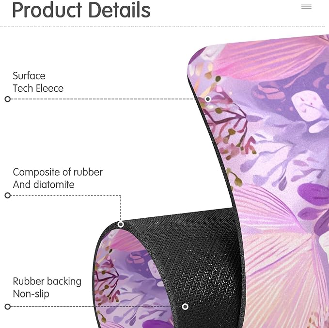 Kitchen Sink Splash Guard 2 PCS 14.7 Inch Sink Faucet Mat Splash Guard for Bathroom Countertop Water Absorbent Foldable Cuttable Soft Washable Boho Pink Leaf