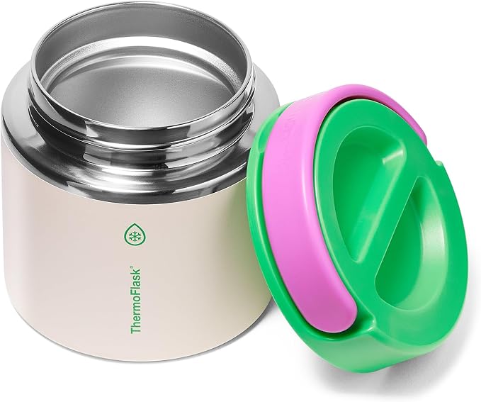 ThermoFlask Insulated Food Jar with Leakproof Lid (20 oz, Desert Bloom) - Stainless Steel Food Containers for Hot & Cold Meals, Lunch, Soup & Snacks