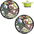 Sumnacon 2Pcs Round Cast Iron Trivets - 8 Inch Heat Resistant Iron Trivets for Hot Dish Pot Pan Plate Teapot, Rustic Metal Hot Dish Plate Holder for Kitchen Dining Table Countertop Cooktop
