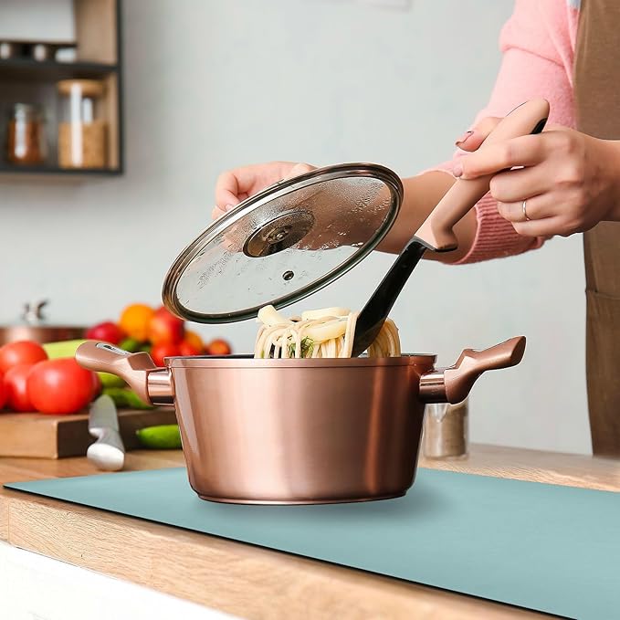 Teal Trivet Table Runner for Hot Dishes Plates Heat Resistance Pot Holders Anti-Slip Hot Pad Mats 11.8 * 39.4 Inches