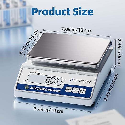 Lab Scale Gram Scale 0.01g Accuracy 1000 Gram Digital Scale Scientific Analytical Balance Scale Precision Scale for Jewelry Diamond Gold Chemistry Powder Kitchen, With 200g Weights Backlit LCD