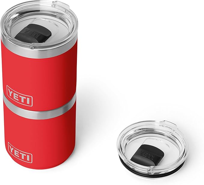 YETI Rambler 10 oz Ceramic Lined Lowball 2.0, Vacuum Insulated with MagSlider Lid, Rescue Red