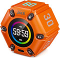 Printers Jack, Productivity Cube Timer, Visual Pomodoro Timer, Mute & Vibration & Adjustable Sound Alert, for Office, ADHD, Study, Work, 3/5/10/25/30/60min & Custom Countdown - Orange