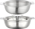 Colander for Kitchen Stainless Steel, 4QT Rice Strainer Bowl with Handle for Washing Pasta, Spaghetti, Vegetables, Fruit, Durable Use, Dishwasher Safe(2PC)