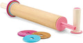 Bakelicious Adjustable Rolling Pin, Wood and Nylon Rolling Pin with Thickness Rings, 3.5 x 3.5 x 21.75 inches