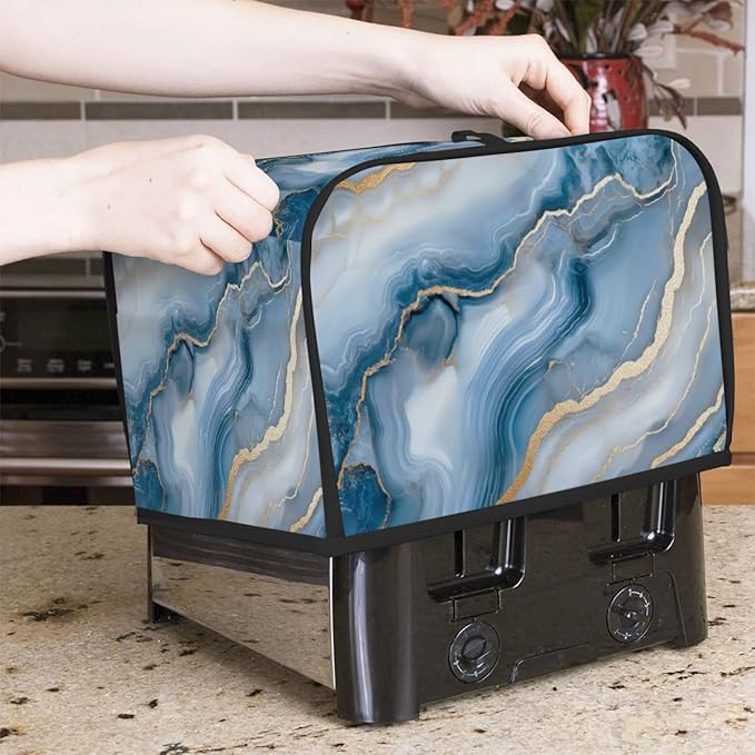 Blue Marble Beautiful 2 Slice Toaster Cover Dust And Fingerprint Bread Maker Cover Bakeware Protector Washable Appliance Covers Kitchen Accessories For Home Kitchen Women Gift