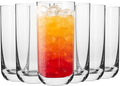 Krosno Long Tall Water Juice Mojito Drinking Glasses, Set of 6 Highball Glasses, 12.1 oz, Glamour Collection, Lead-Free Crystal Glass Drinking Glasses, Water Glasses, Made in Europe