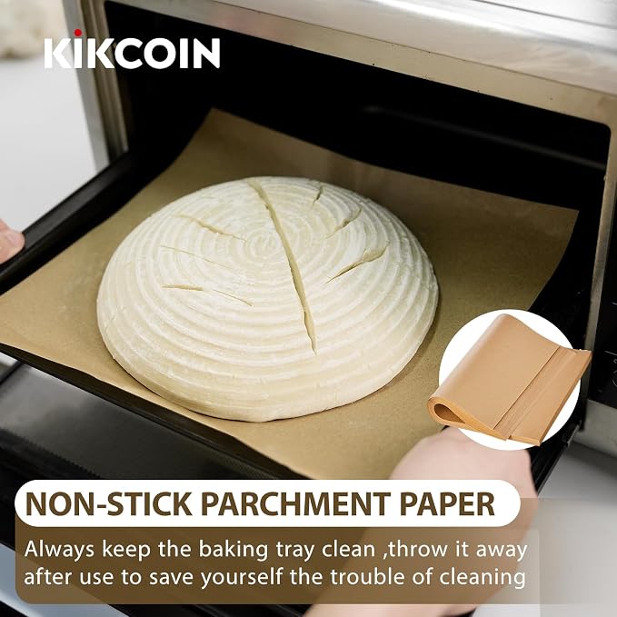 Kikcoin 8" & 9" & 10" Banneton Bread Proofing Basket Set, Round Banneton Basket for Sourdough Baking, Baking Supplies with Linen Liner, Bread Lame & Dough Scraper, Sourdough Proofing Tools