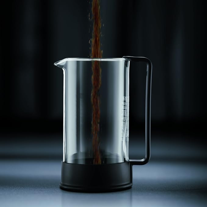 Bodum 12oz Brazil French Press Coffee Maker, High-Heat Borosilicate Glass, Black - Made in Portugal