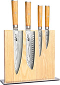 Damascus Knife Set with Block, Chef Knife Set Professional 67-Layer Damascus VG10 Steel, Olive Wood Handle with Gift Box