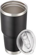 30 oz Tumbler with Lid Stainless Steel Tumblers Vacuum Insulated Cup Reusable Powder Coated Travel Mug Double Wall Leak Proof Portable Cups Keep Cold Drinks for 12 Hours, Black, 1 Pack