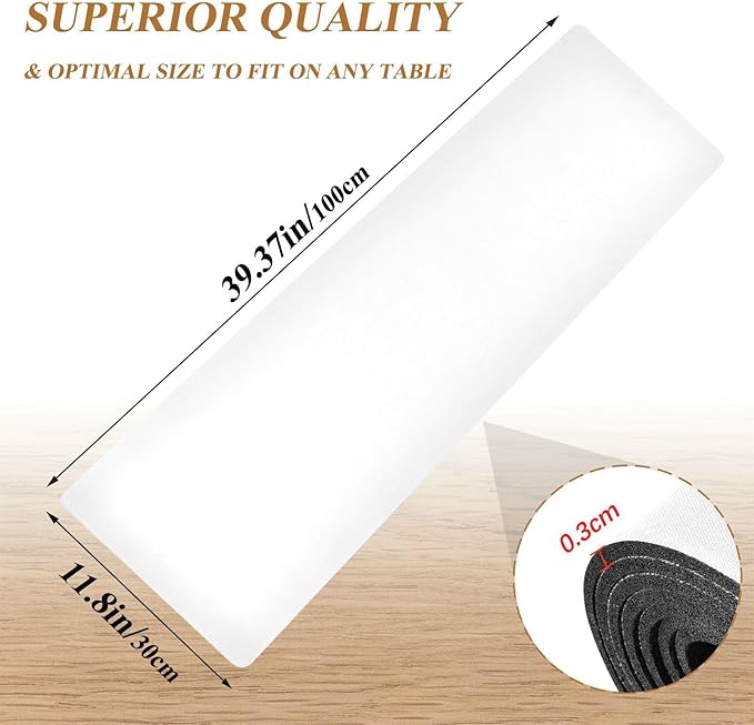White Trivet Table Runner for Hot Pan Pots Heat Resistance Pot Holders Anti-Slip Hot Pad Mats 11.8 * 39.4 Inches
