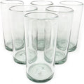 Clear 20 oz Tall Iced Tea Glasses (set of 6), Hand Blown Mexican Glassware, Recycled Glass Drinking Glasses, Lead-Free, Cocktail Margarita Glasses, Wine Glasses, Shot Glasses, Whiskey Glasses (IceTea)