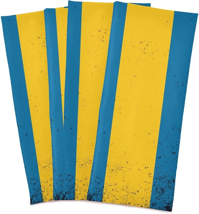 Swedish Flag Vintage Kitchen Towels Set with Hanging Loop, Kitchen Hand Towels, Tea Towels, Premium Dish Towels for Kitchen, Quick Drying Kitchen Towel Set 18”x 28”