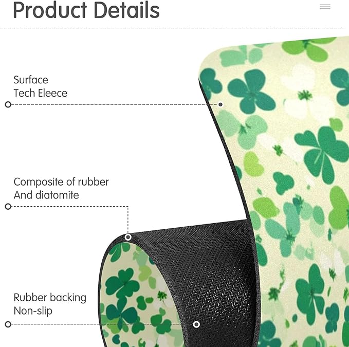 Kitchen Sink Splash Guard 2 PCS 30 Inch Sink Faucet Mat Splash Guard for Bathroom Countertop Water Absorbent Foldable Cuttable Soft Washable Saint Patricks Green Clovers
