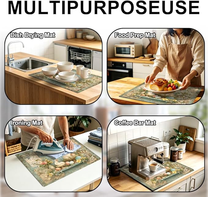 Stove Top Cover for Electric Stove 28.4 x 20.5 Inch Non Slip Stove Mat Oil Proof Bunny Window Glass Cooktop Protector Kitchen Counter Mat