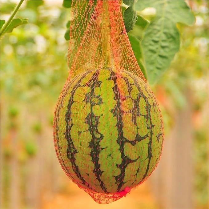Mesh Produce Bags 200Pcs Hanging Watermelon Grow Net Bags Reusable Cantaloupes Mesh Garden Cucumbers Growing Storage for Vegetable(50cm)