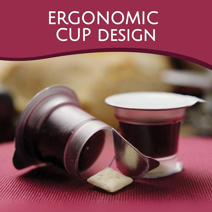 TrueVine Top & Bottom Communion Cups and Wafer Set - Prefilled Cups with Fresh Unleavened Bread & Grape Juice - Carefully Packaged & Easy to Open, Ideal First Communion Favors for Guests (500 Count)