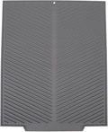 Draining Board Mat, Non Slip Silicone Dish Drying Mat Flume Drain Board Drainer Mat for Kitchen Countertop Tabletop Accessories (Gray)