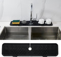 Kitchen Sink Splash Guard 24inch Black Silicone Draining Mat Dish Drying Mats Sponge Holder and Bathroom Countertop Protect Kitchen Sink Splatter Screen