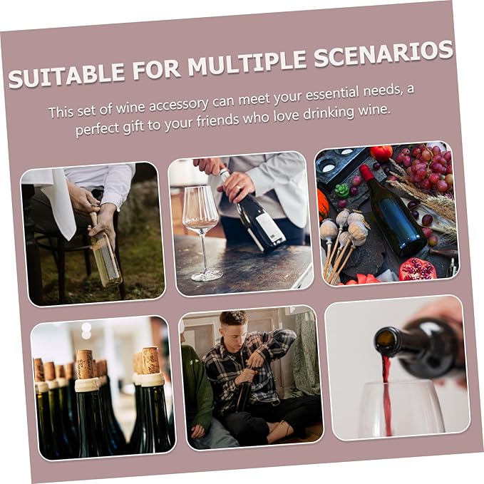 Ciieeo 6pcs Rotary Bottle Opener Set Wine Aerator Decanter Corkscrew for Home Outdoor