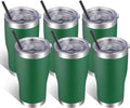 VEGOND 20oz Tumbler Stainless Steel Tumbler Cup with Lid And Straw Vacuum Insulated Double Wall Travel Coffee Mug(Dark Green 6 Pack)