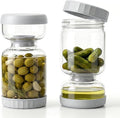 Pickle Jar for Pickle Olive Hourglass Jar, Auto Separator Juice 2 Pack Grey | Glass Pickle Jar Body, ABS Lid and BPA Free for Airtight Food Storage, Pickle Jar 2 Pack Grey