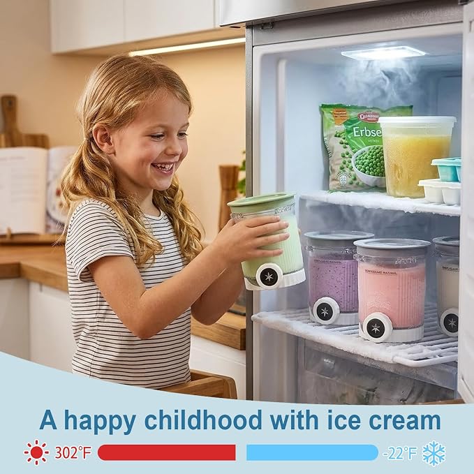 Creami Swirl Pints and Lids for Ninja, Compatible with NC700 Series, NC701, NC701C, Creami Containers for Swirl Ice Cream & Soft Serve Makers, BPA-Free & Dishwasher Safe (1Pack, Gray)