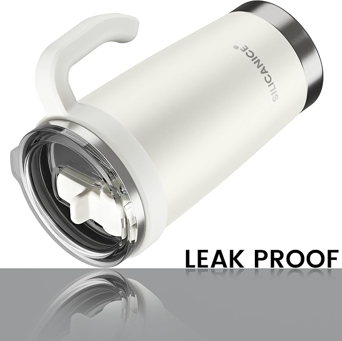 For Iced Coffee & Smoothies – Never Drink from a Moldy Lid Again: 20oz Hygienic Tumbler, 100% Leakproof Lid & Removable Foldable Spout. Reinforced Base, Fits Cup Holders - Cream