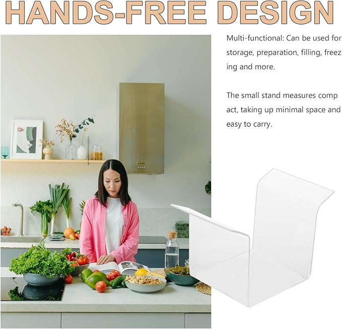 Multi-functional Zip Bag Holder Stand Food Prep Bag Rack Hands- Storage Stand for Meal Prep Filling