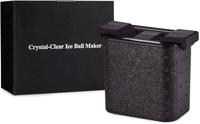 Bangp Clear Ice Cube Maker, 2.4" Ice Ball Maker Mold for Whiskey & Cocktails, Non-BPA Premium Silicone Ice Ball Molds, Easy-Release Sphere Ice Maker, Creative Gift for Family & Friends