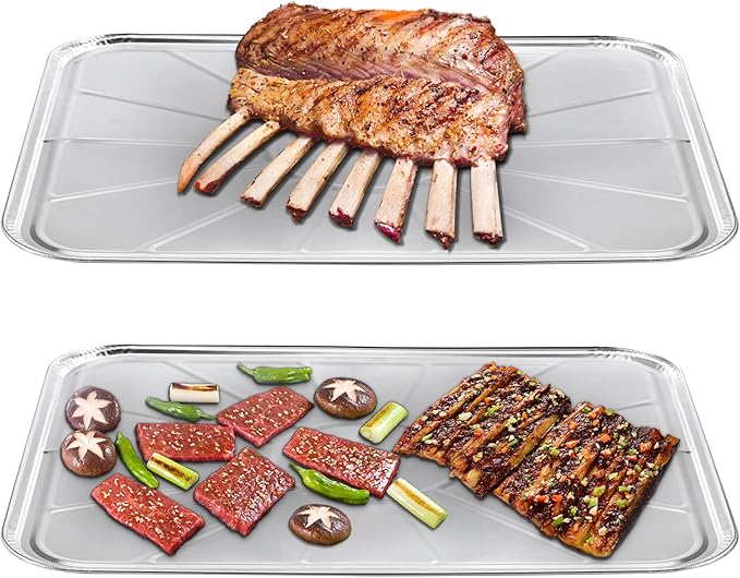 Lawei Set of 30 Disposable Foil Oven Liners - 18.5 x 15.5 Inch Aluminum Foil Liners Oven Drip Pan Tray for Cooking Baking Roasting and Grilling, Keep Your Oven Clean and Healthy