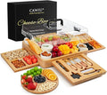 CAWIU Charcuterie Board with Lid – Large Bamboo Cheese Board Set with Utensils & Drawers – Housewarming, Wedding Gifts for Couples, Serving Tray with Cover (Black)