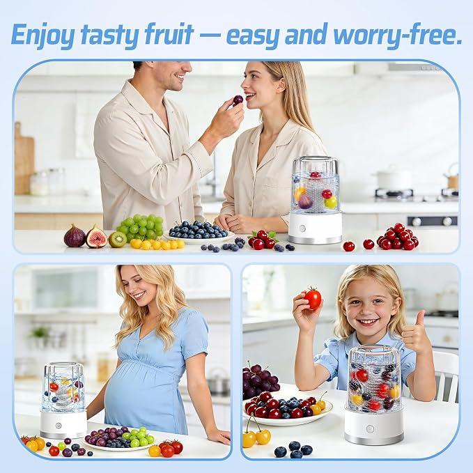 Electric Fruit Cleaner Spinner Machine with OH-ion Purification Technology, Suitable for Small Fruits Such as Blueberries, Cherry Tomatoes, and Raspberries
