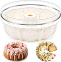 Vinino 9.5 Inch Silicone Fluted Tube Cake Pan with Metal Reinforced Frame, Pound Cake Pan Mold, BPA Free Silicone Bakeware for Cake, Bread, Jello, Gelatin, Flan, 1 Pack