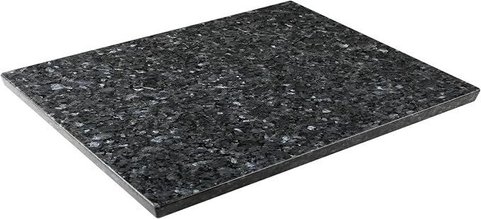 Koville Luxury Norwegian Granite Cutting Board for Kitchen, 16x20inch Extra Large Hand Crafted Stone Slab for Cheese, Charcuterie, Pastry Board - Wedding Gift, House Warming Gift(Blue Pearl), D1416