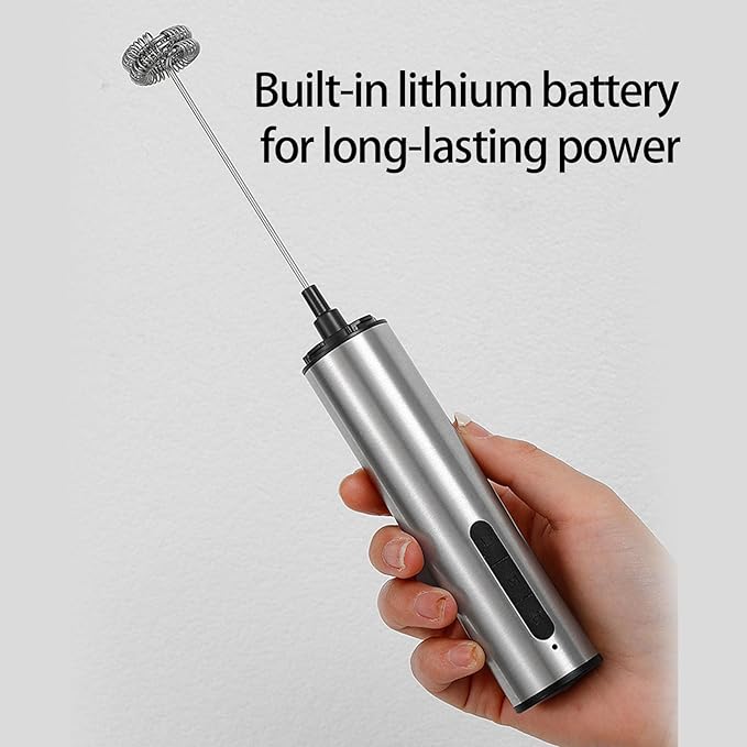 Rechargeable Milk Frother Handheld Electric Foam Maker Whisk Drink Mixer Foamer for Latte Cappuccino Ergonomic Design Hand Mixer